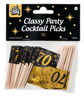 Cocktailprikkers 70 Jaar 6,5cm 50st